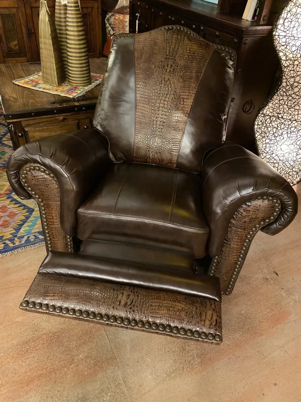 Waller Rusty Nail Swivel Recliner