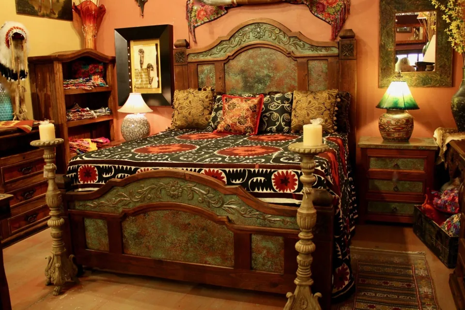 Floral Patina Copper Bed