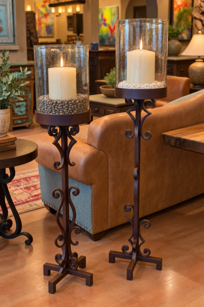 Wrought Iron Floor Lantern