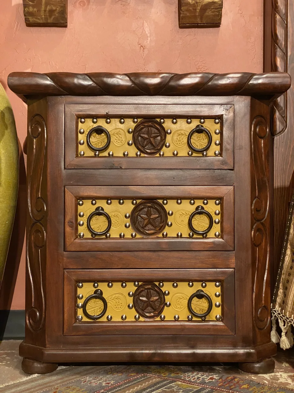 Lone Star Tooled Leather Nightstand (doable in other colors)
