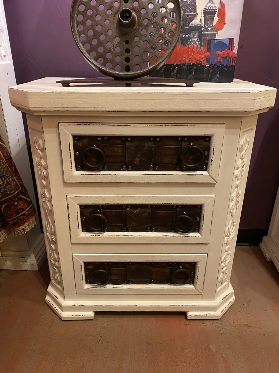 Boho Leather Nightstand