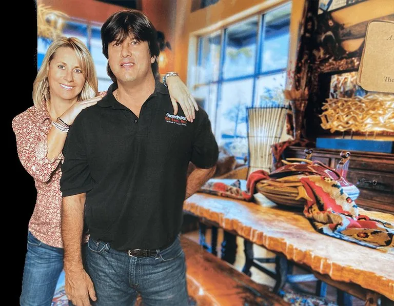Ricky and Elisabeth Vazquez in The Rustic Gallery showroom