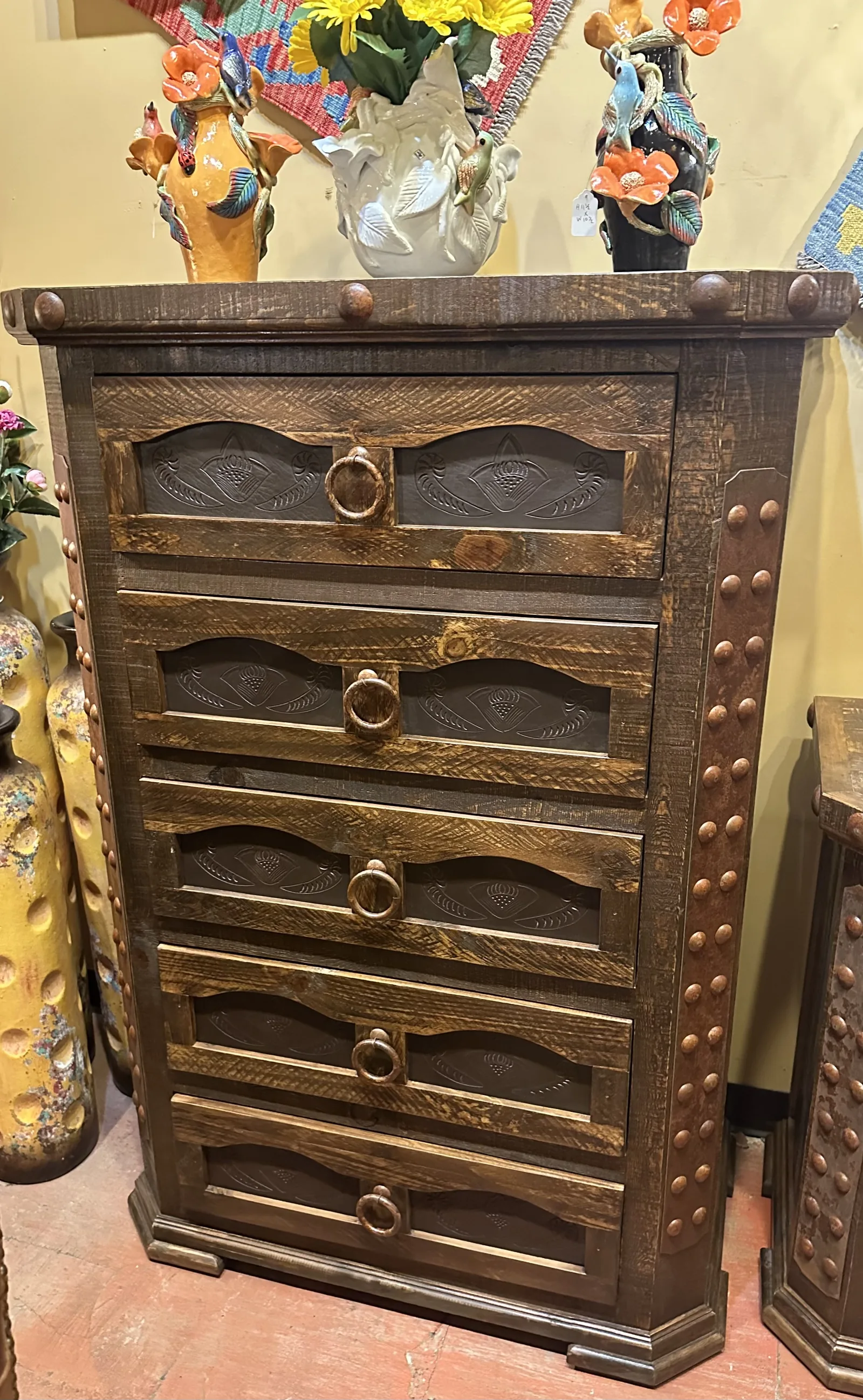 Cheyenne Tooled Leather Tallboy