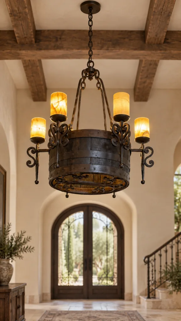 Rustic Barrel Chandelier