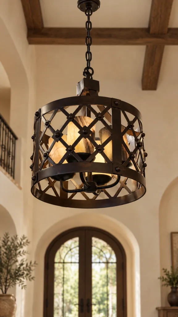 Round Lattice Chandelier