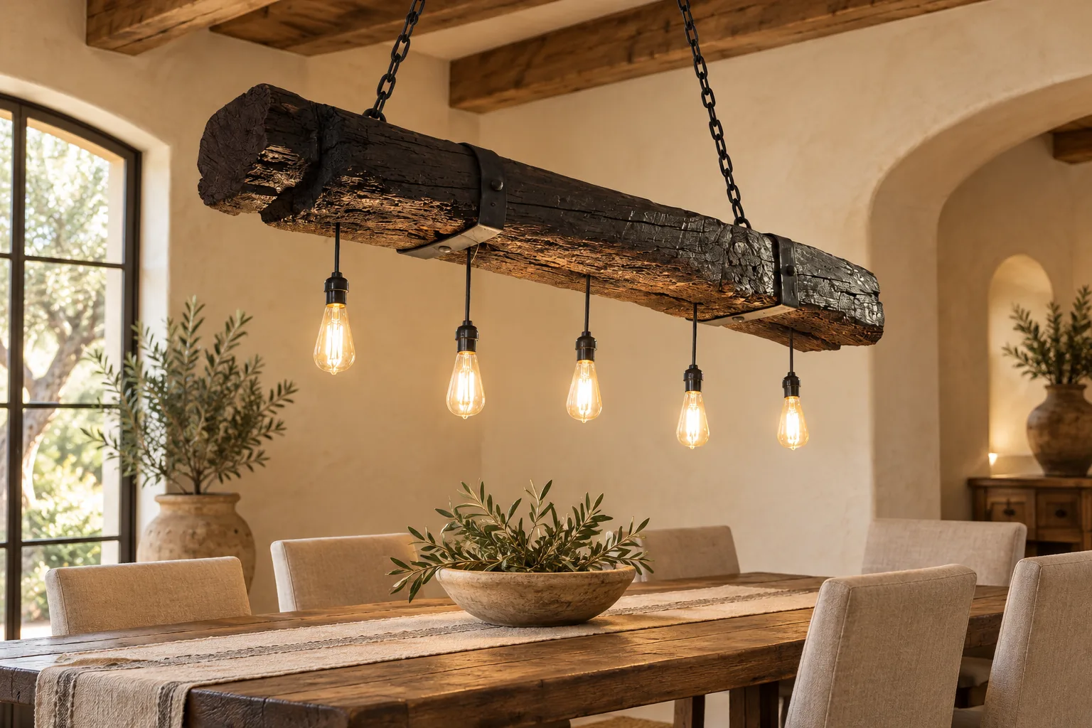 Vintage Hacienda Beam Chandelier