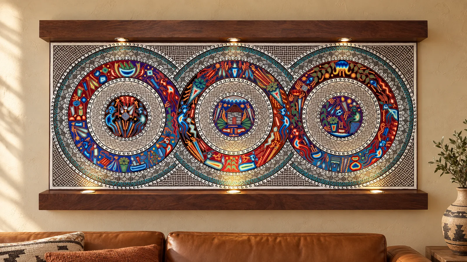 Illuminated Huichol Wall Art