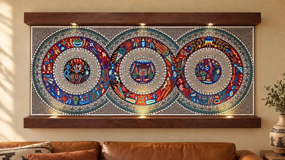 Illuminated Huichol Wall Art