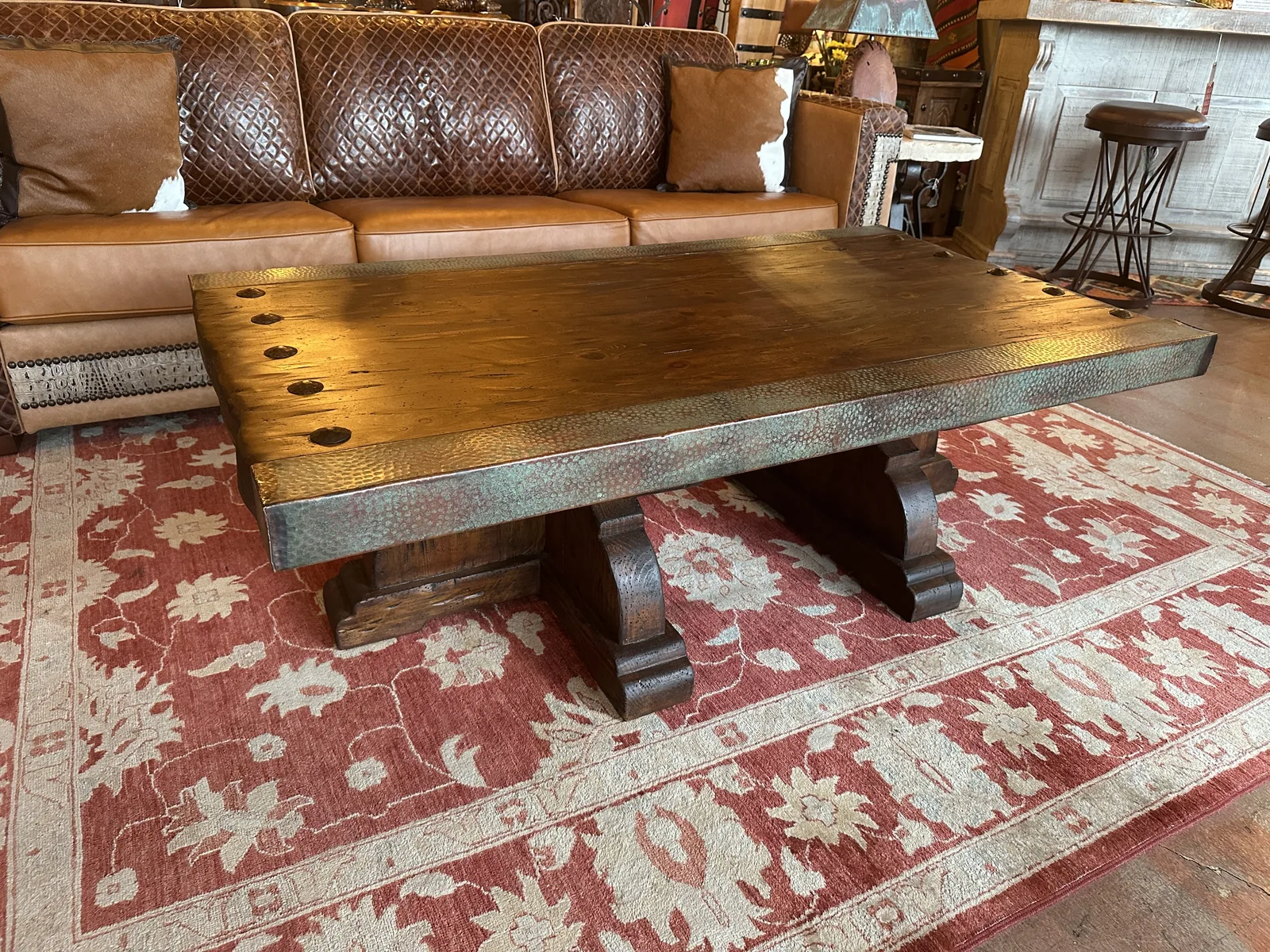 Old Ranch Gate Patina or Natural Copper Coffee Table