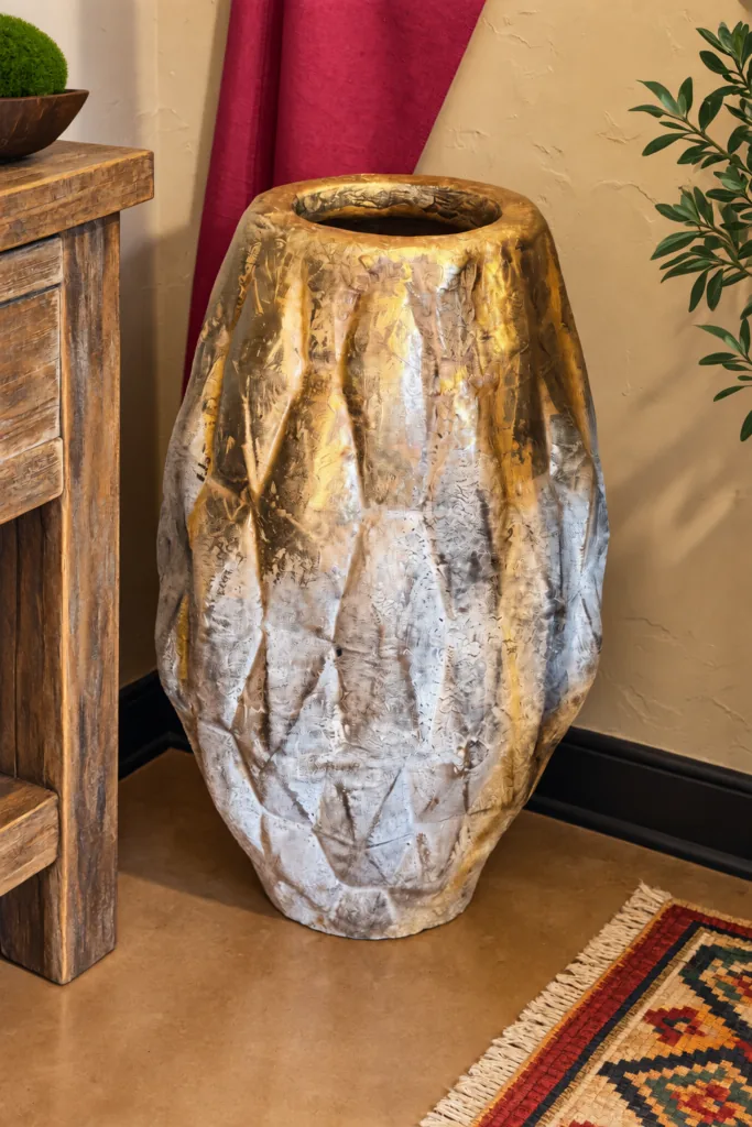 Gilded Diamond Floor Vase