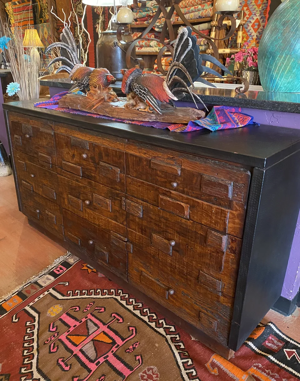 Black Hammered Copper Dresser