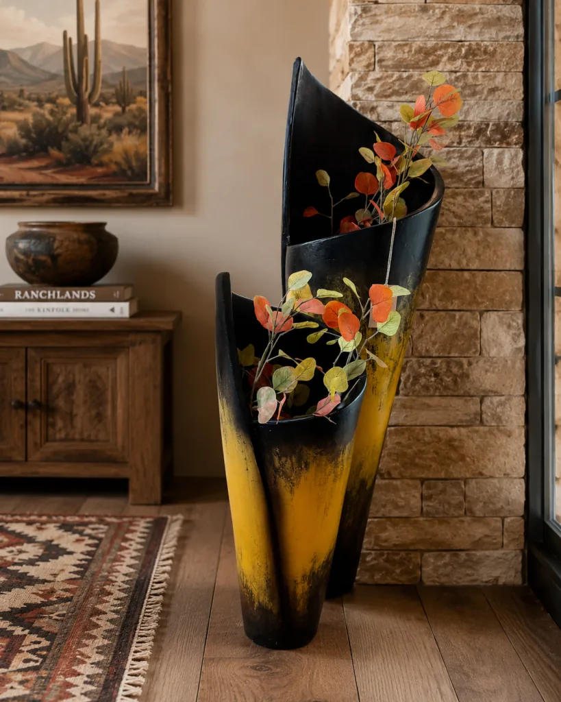 Ember Glow Floor Vases