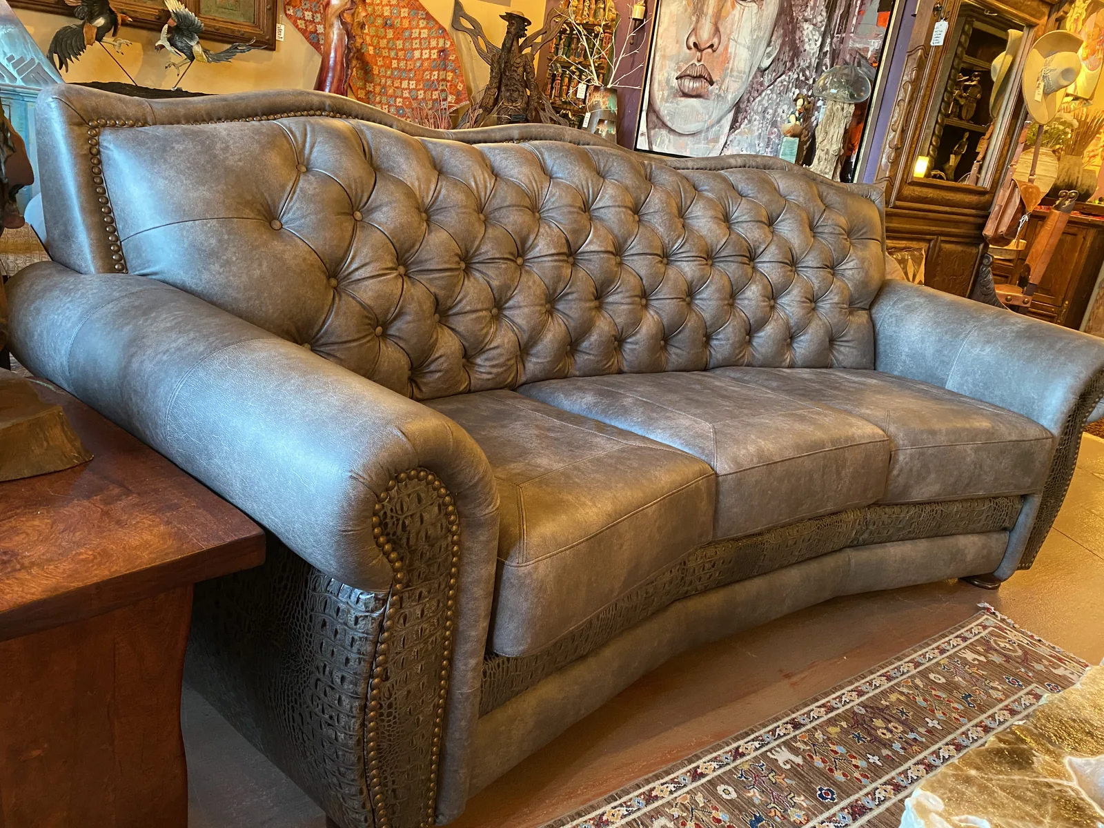 El Dorado Tufted Mystic Grey Conversational Sofa
