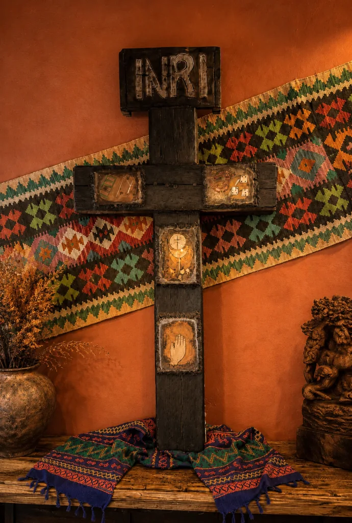 Mexican Symbolic Folk Art Cross