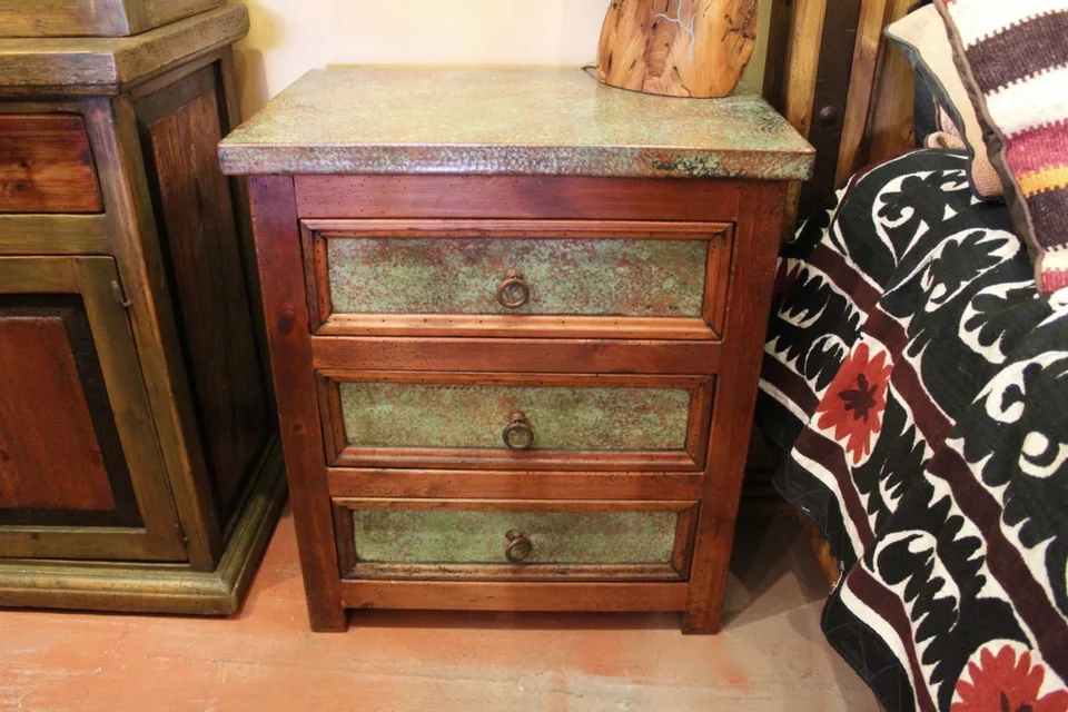 Green Patina Copper Nightstand
