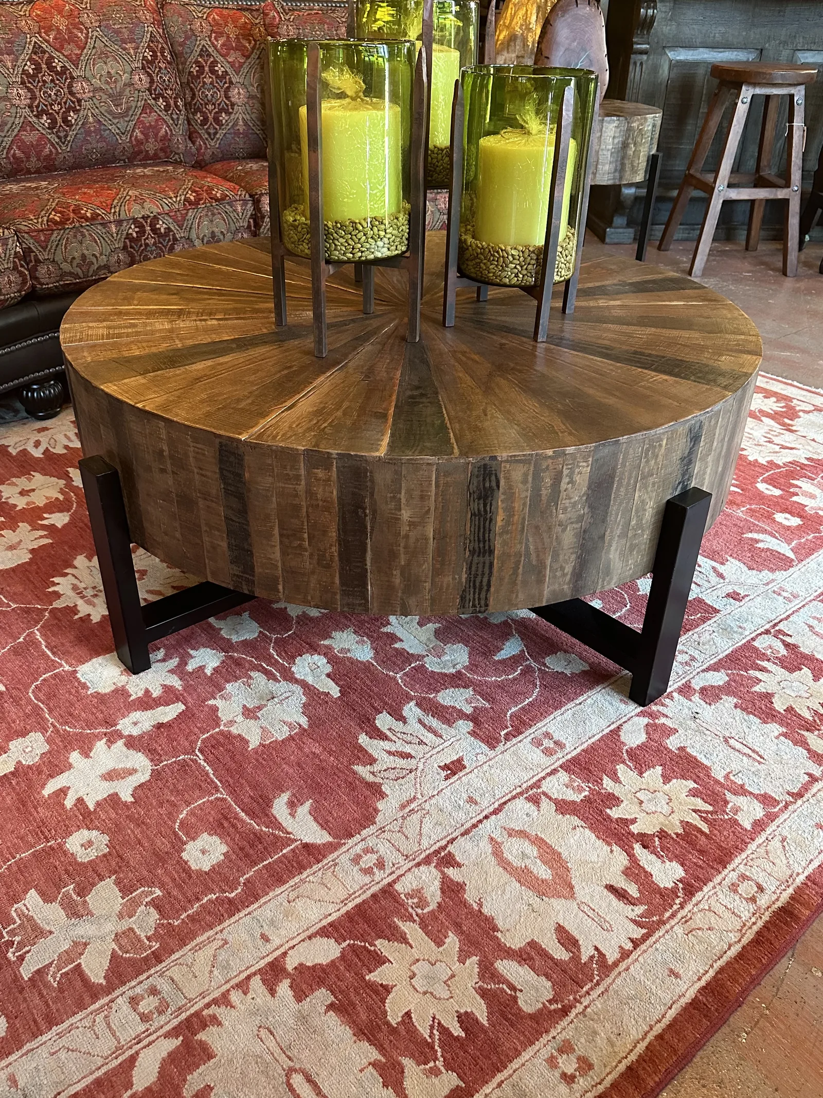 Wood Drum Coffee Table
