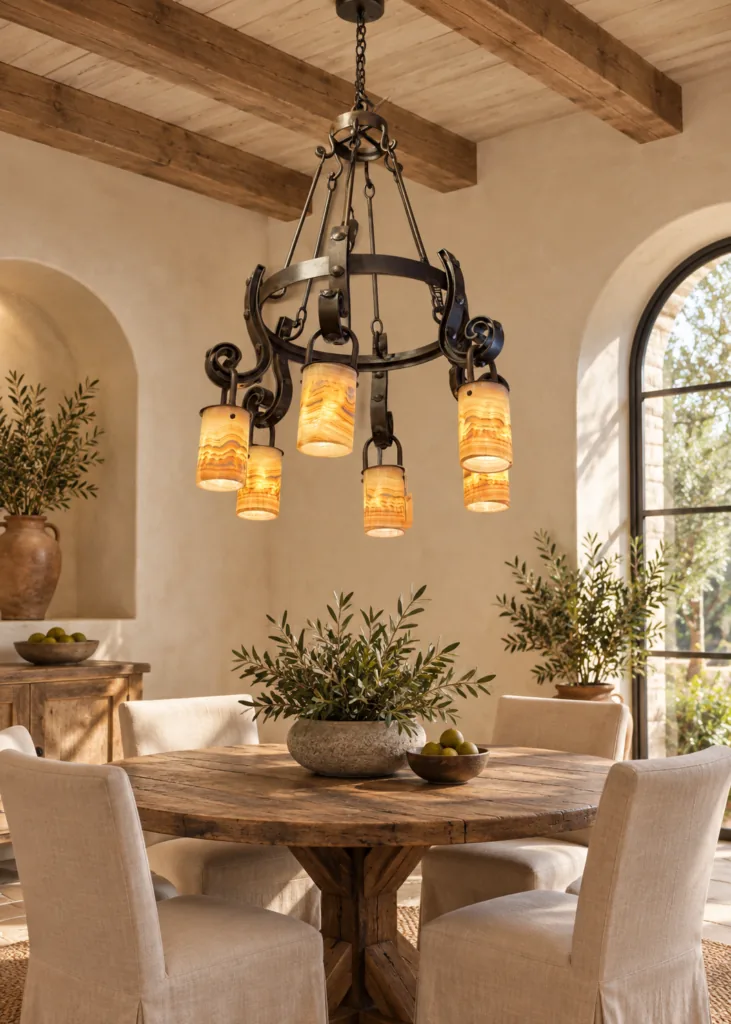 Veracruz Scrollwork Onyx Chandelier