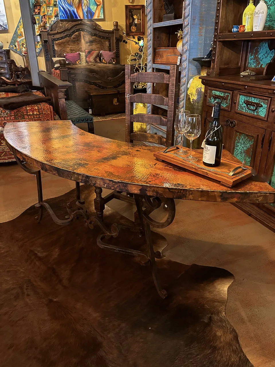 Half Moon Copper Desk