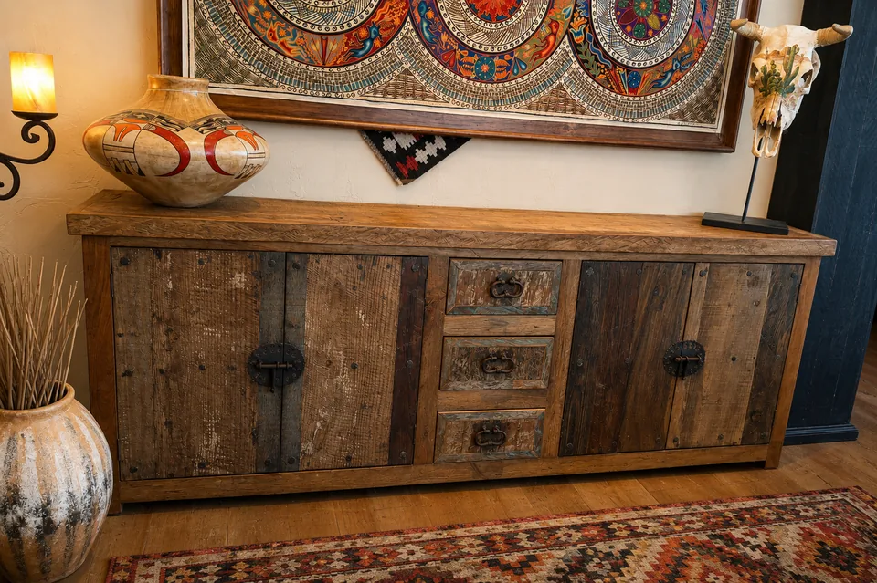 Distressed Wood Chameleon Buffet