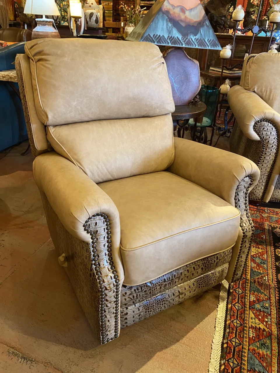 Malone French Vanilla Swivel Rocking Recliner