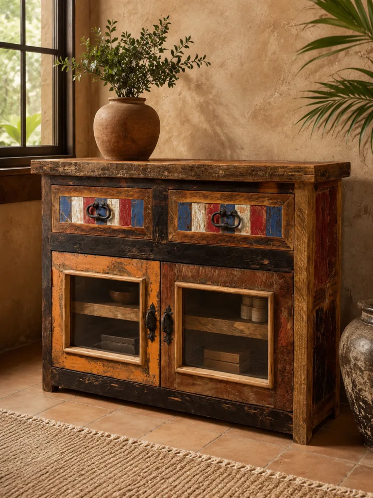 Chameleon Glass Door Buffet with Touch Light