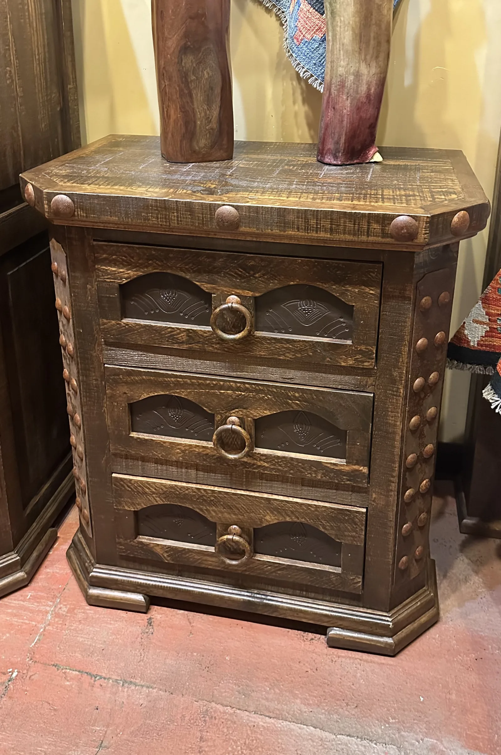 Cheyenne Tooled Leather Nightstand