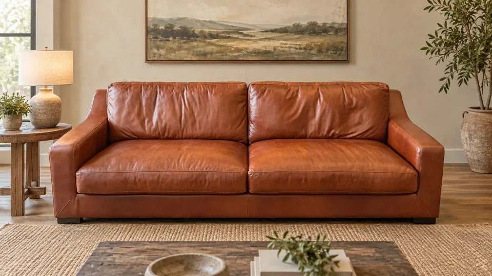 Ramba Luggage Sofa, staged in a room