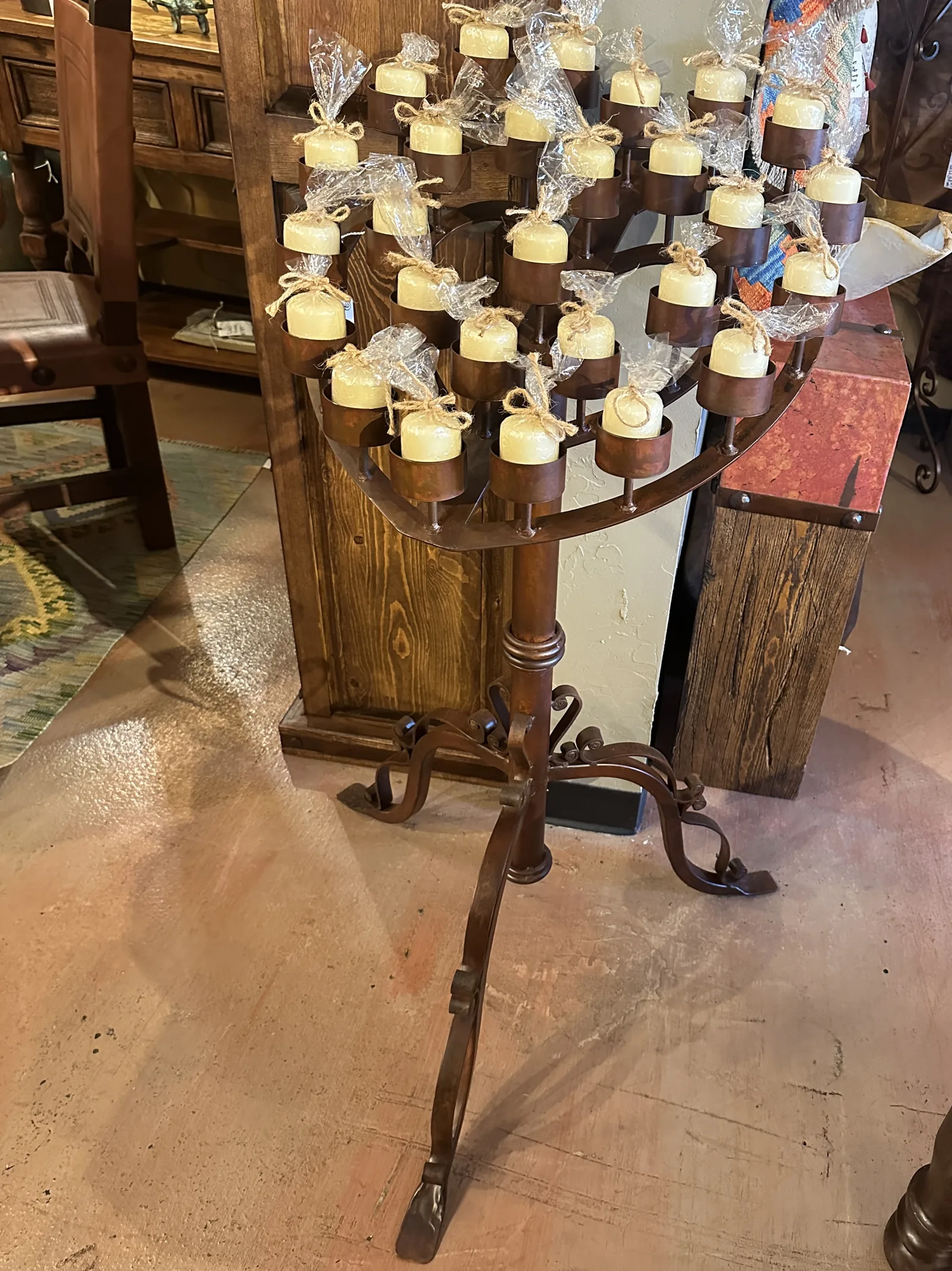 Forged Iron Heart Candle Holder