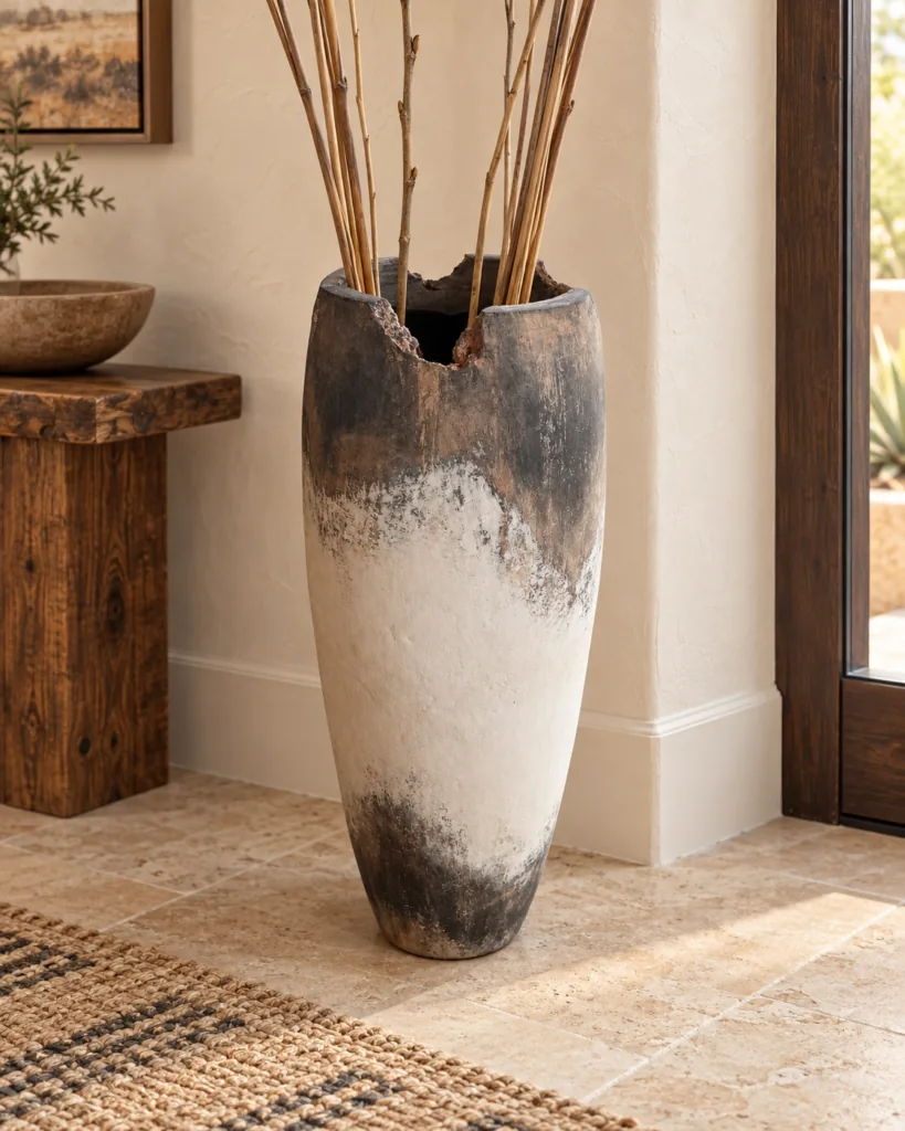 Jagged Rim Floor Vase