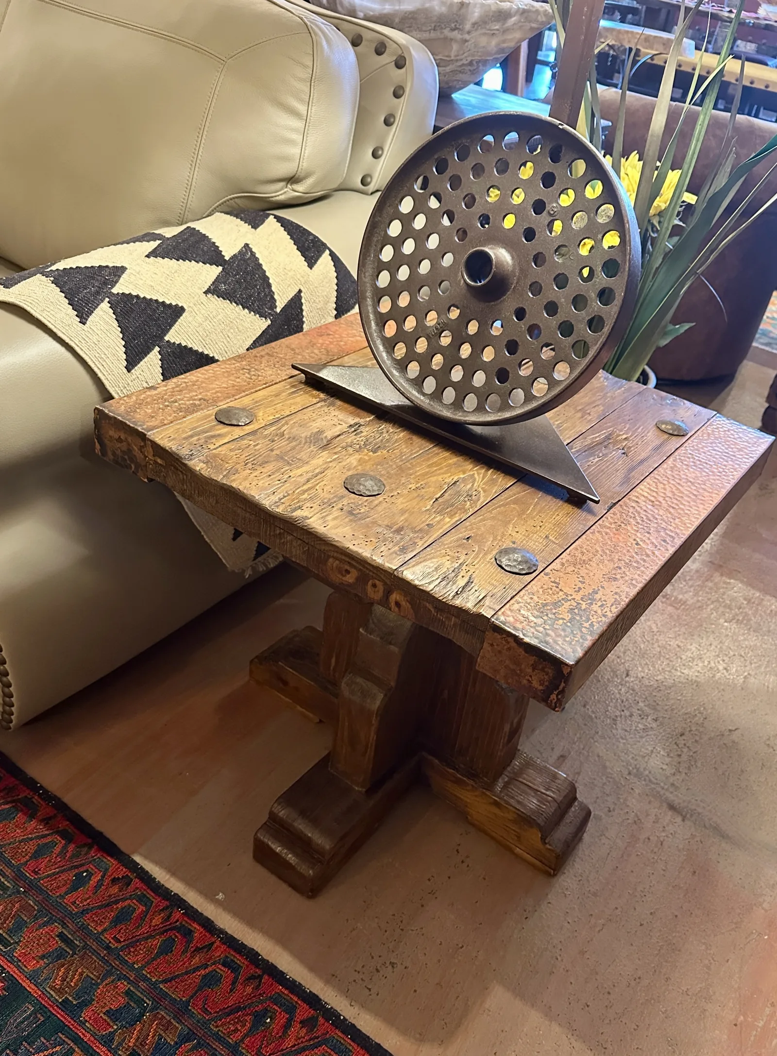 Old Ranch Gate Natural or Patina Copper End Table