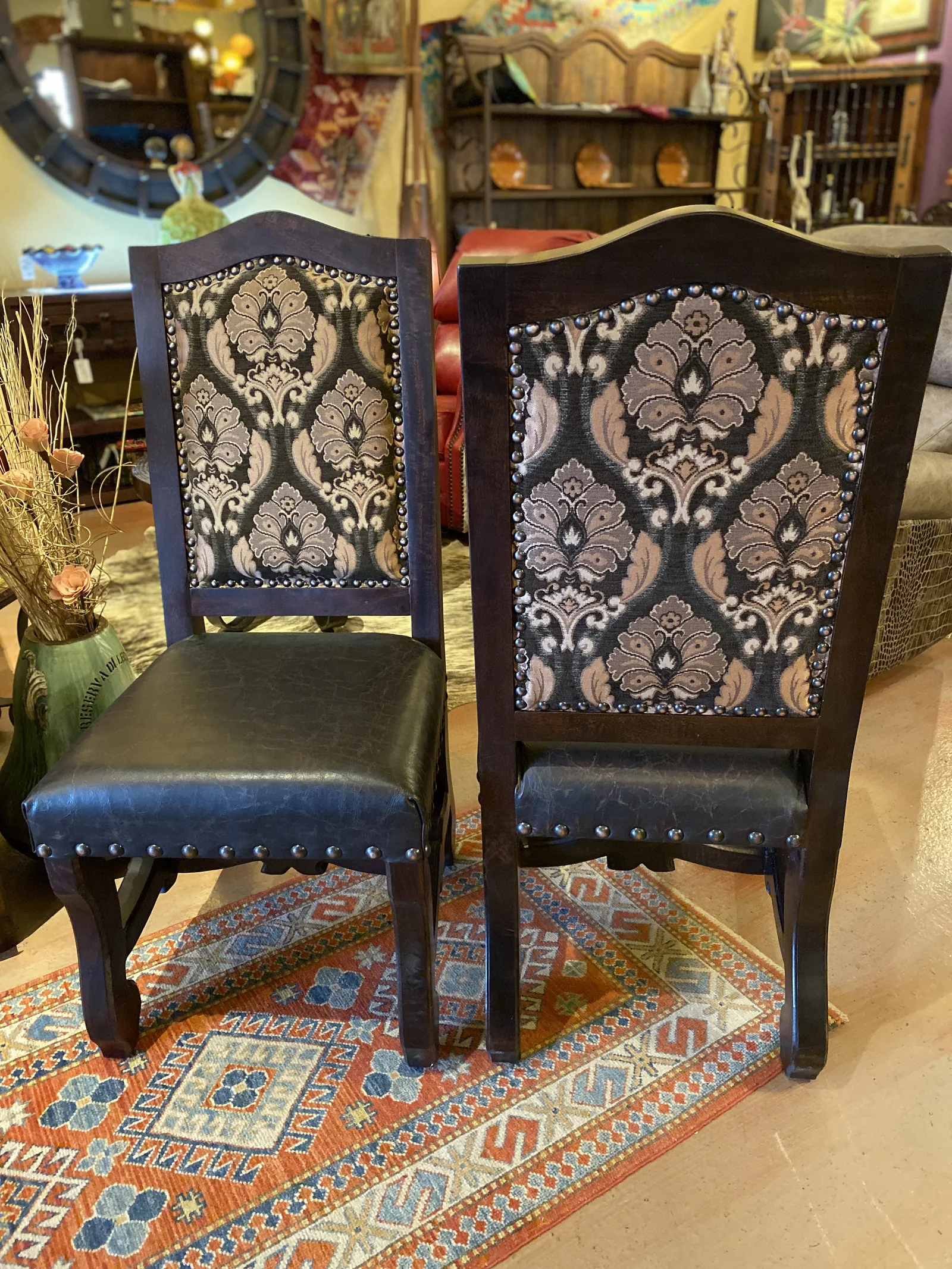 Damask Leather Chair