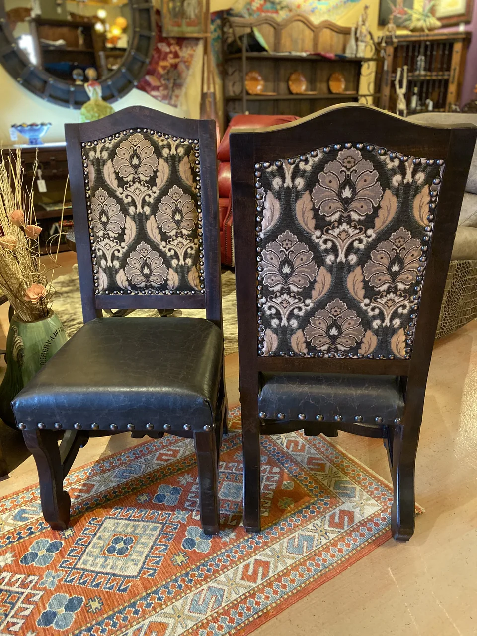Damask Leather Chair