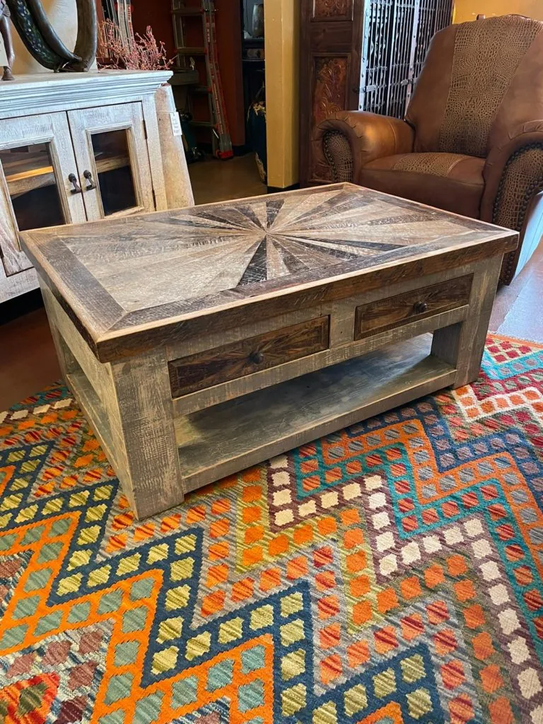Grey Wash Starburst Coffee Table