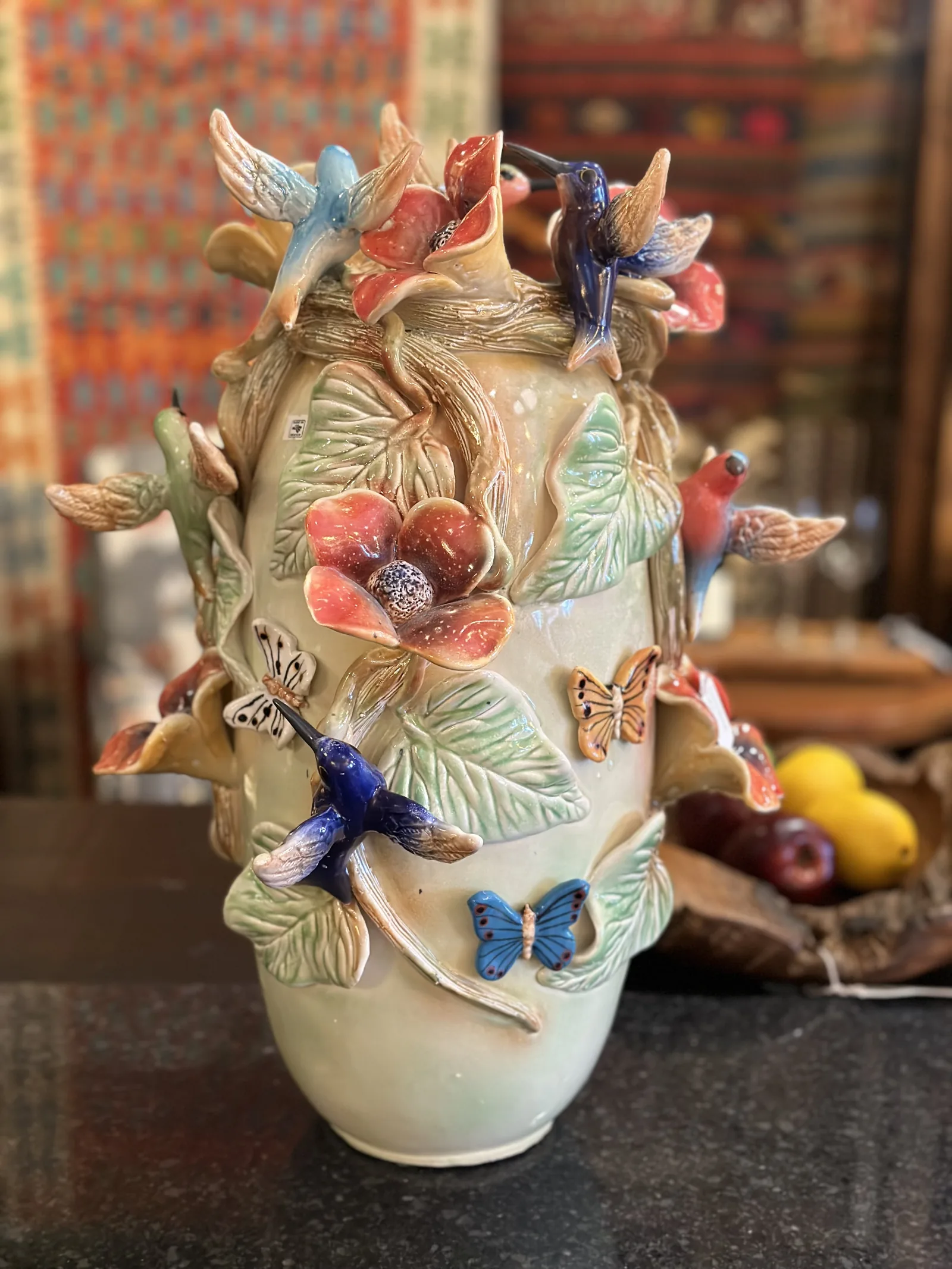 “The Hummingbirds” Sculptured Vase