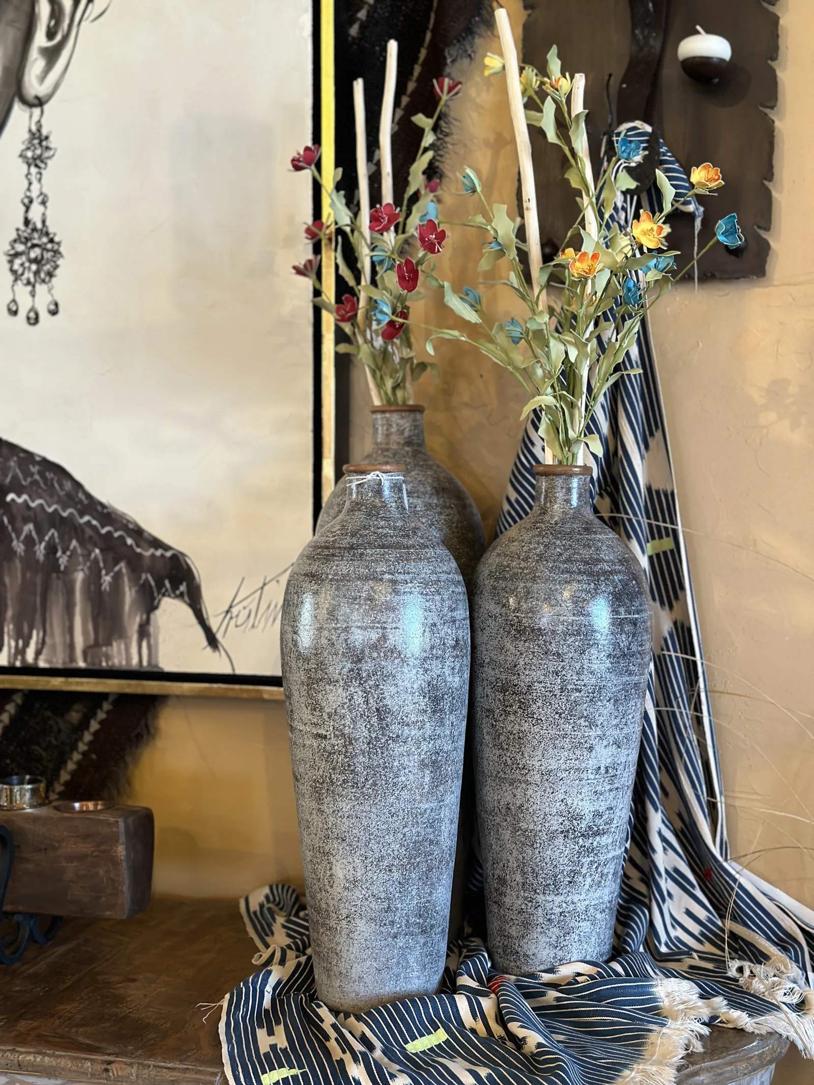 Grey Wash Set of Vases