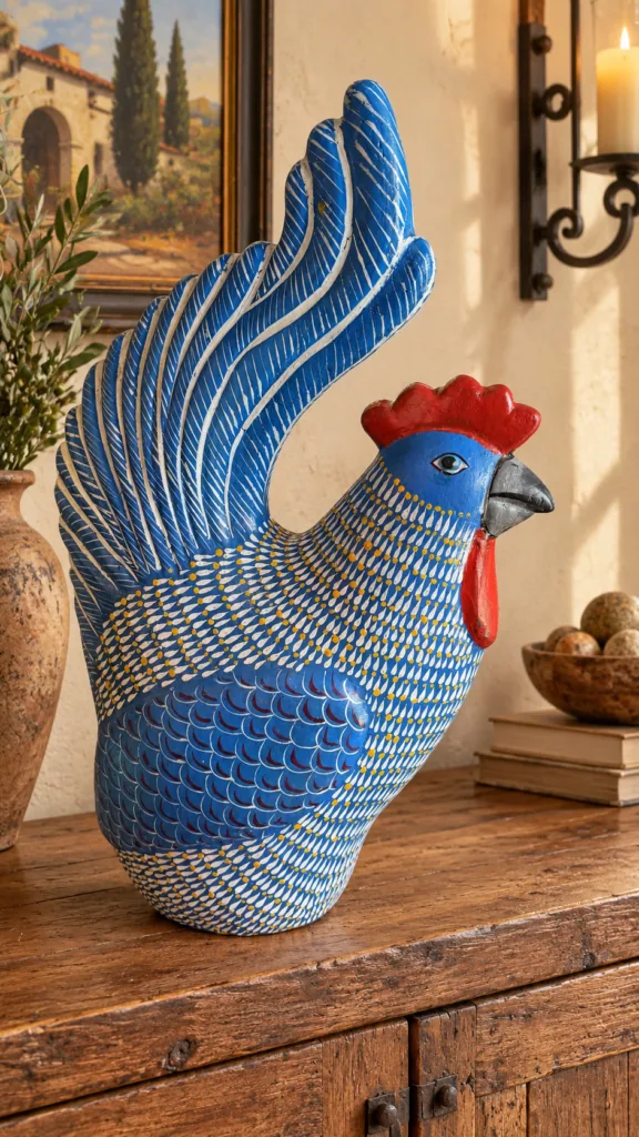 Hand-Painted Folk Art Rooster