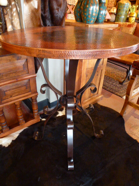 Copper Bistro Table on Iron Base