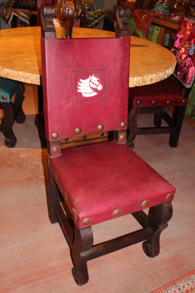 Argentina Embroidered Horse Chair in Red Guinda
