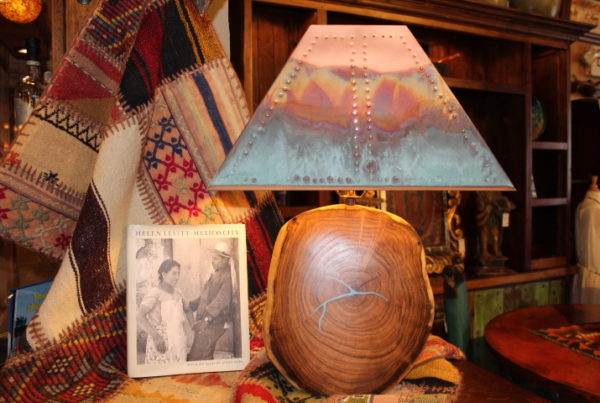 Mesquite Lamp with Turquoise Inlay