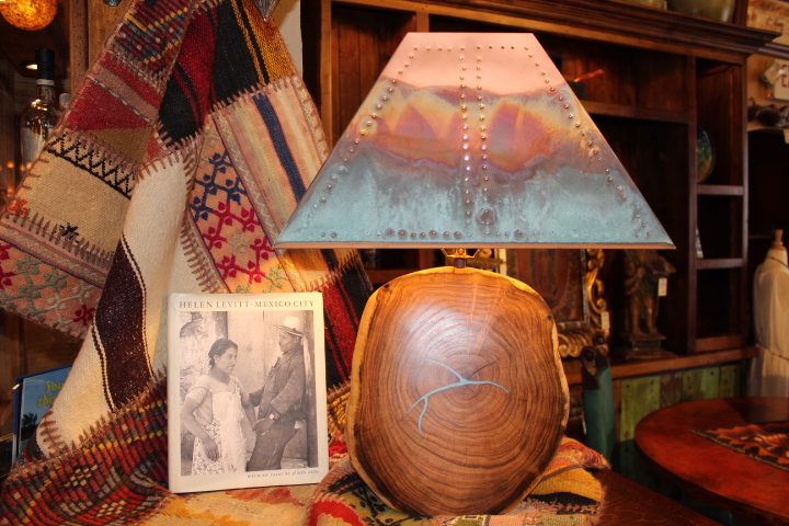 Mesquite Table Lamp with Turquoise Inlay