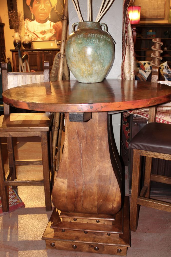 Copper Bistro Table on Mesquite Base
