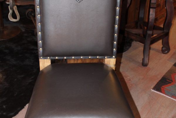 Western Tooled Leather Chair in Chocolate