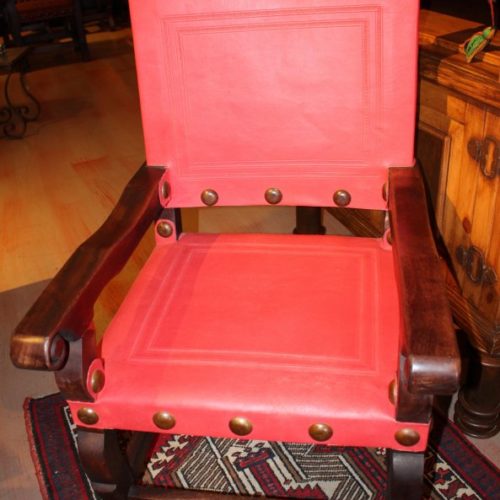 Argentina Tooled Leather Armchair in Watermelon