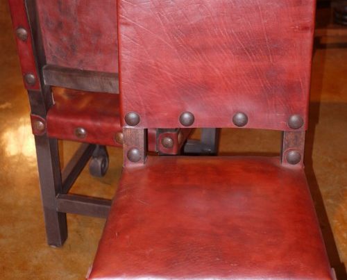 Argentina Leather Chair in Red Guinda