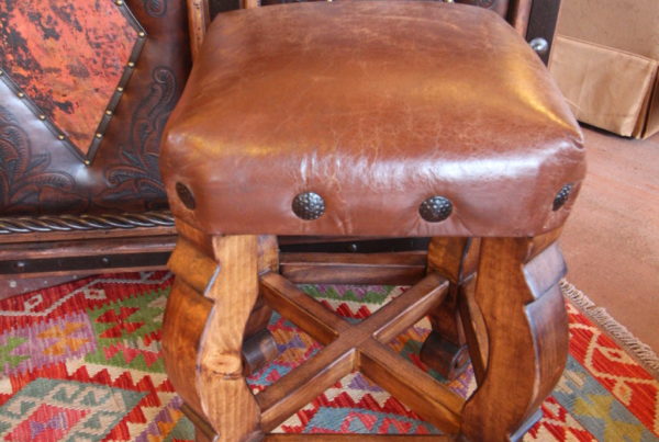 Square Classic Leather Stool