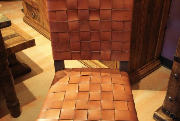 Argentina Woven Leather Chair in Red Inglès