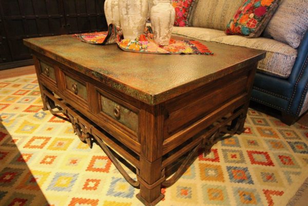Patina Copper 6 Drawer Coffee Table