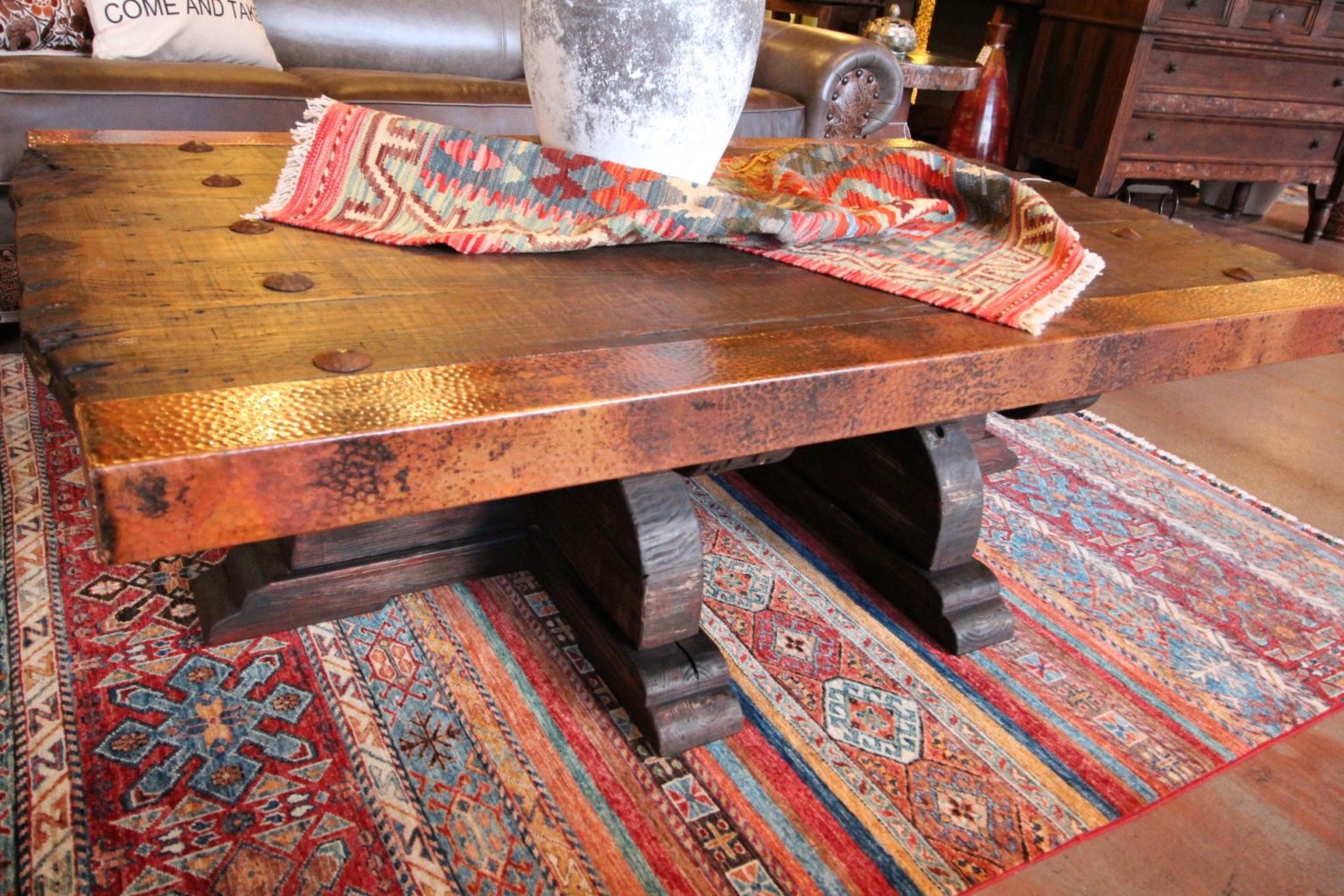 Old Ranch Gate Copper Coffee Table