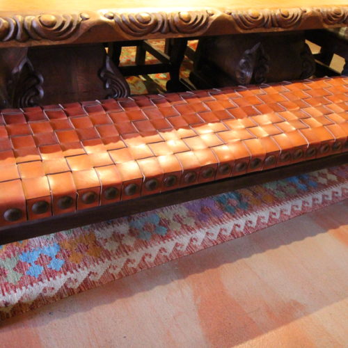 Argentina Woven Backless Bench in Red Inglès