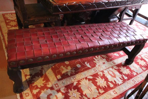 Argentina Woven Backless Bench in Red Guinda